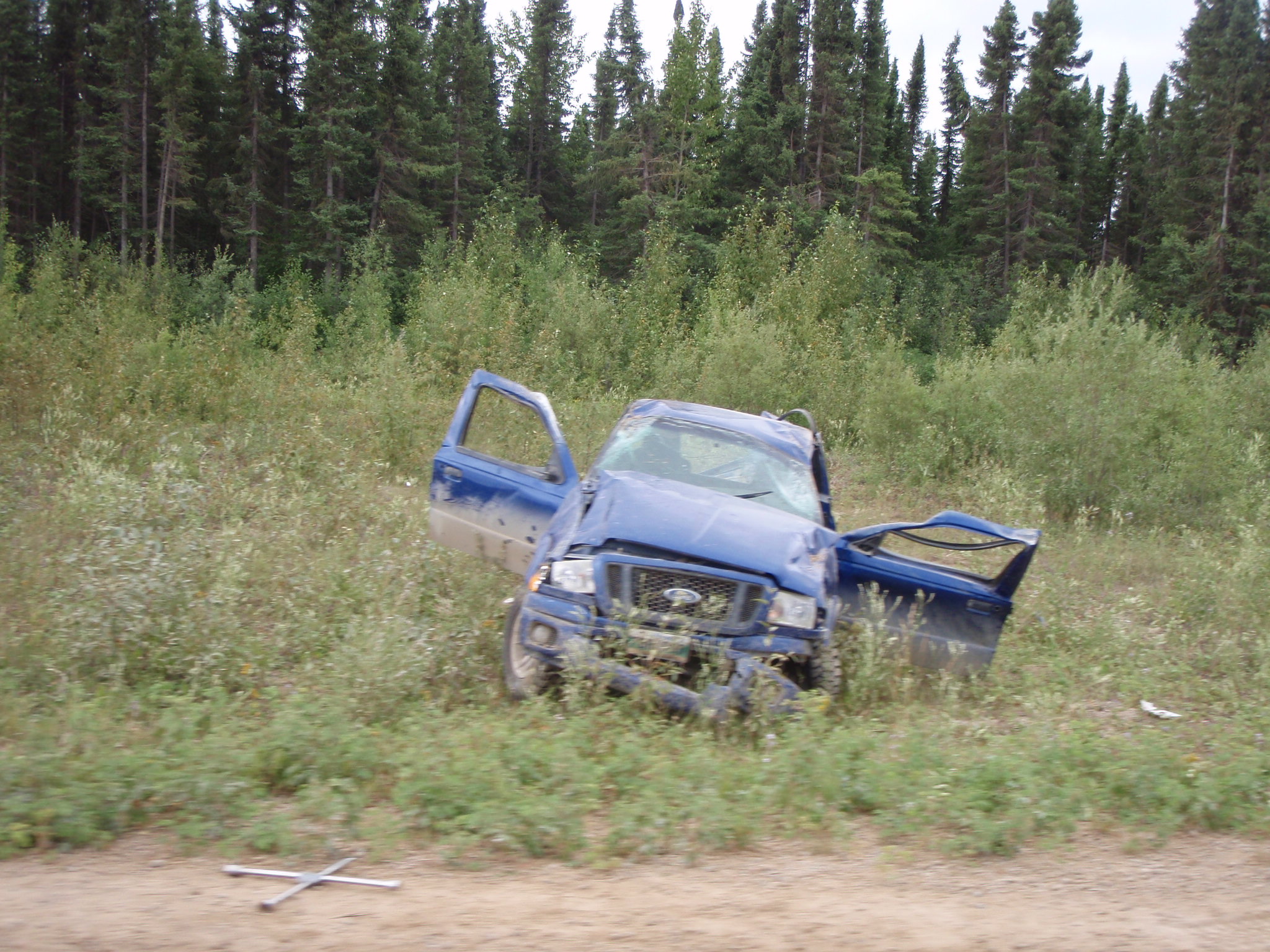 Bad Crash on Road in